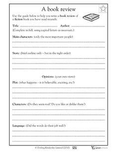 book review template high school pdf